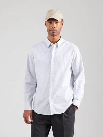 Calvin Klein Jeans Regular fit Button Up Shirt in Blue: front