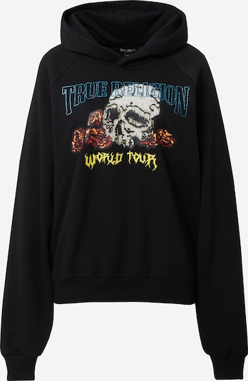 True Religion Sweat-shirt en jaune / gris clair / noir / blanc, Vue avec produit