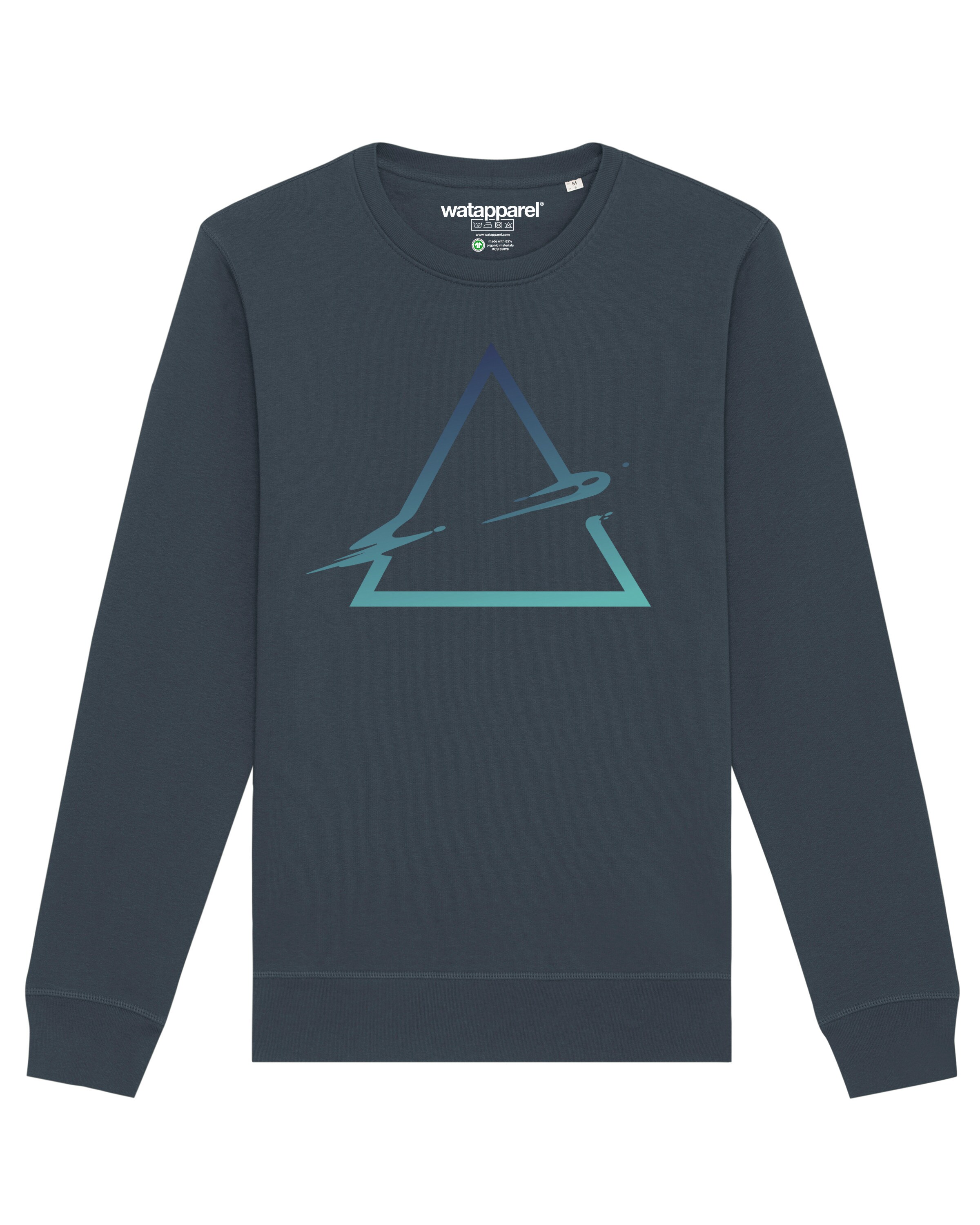Sweat-shirt ' Triangle ' Watapparel en gris : devant