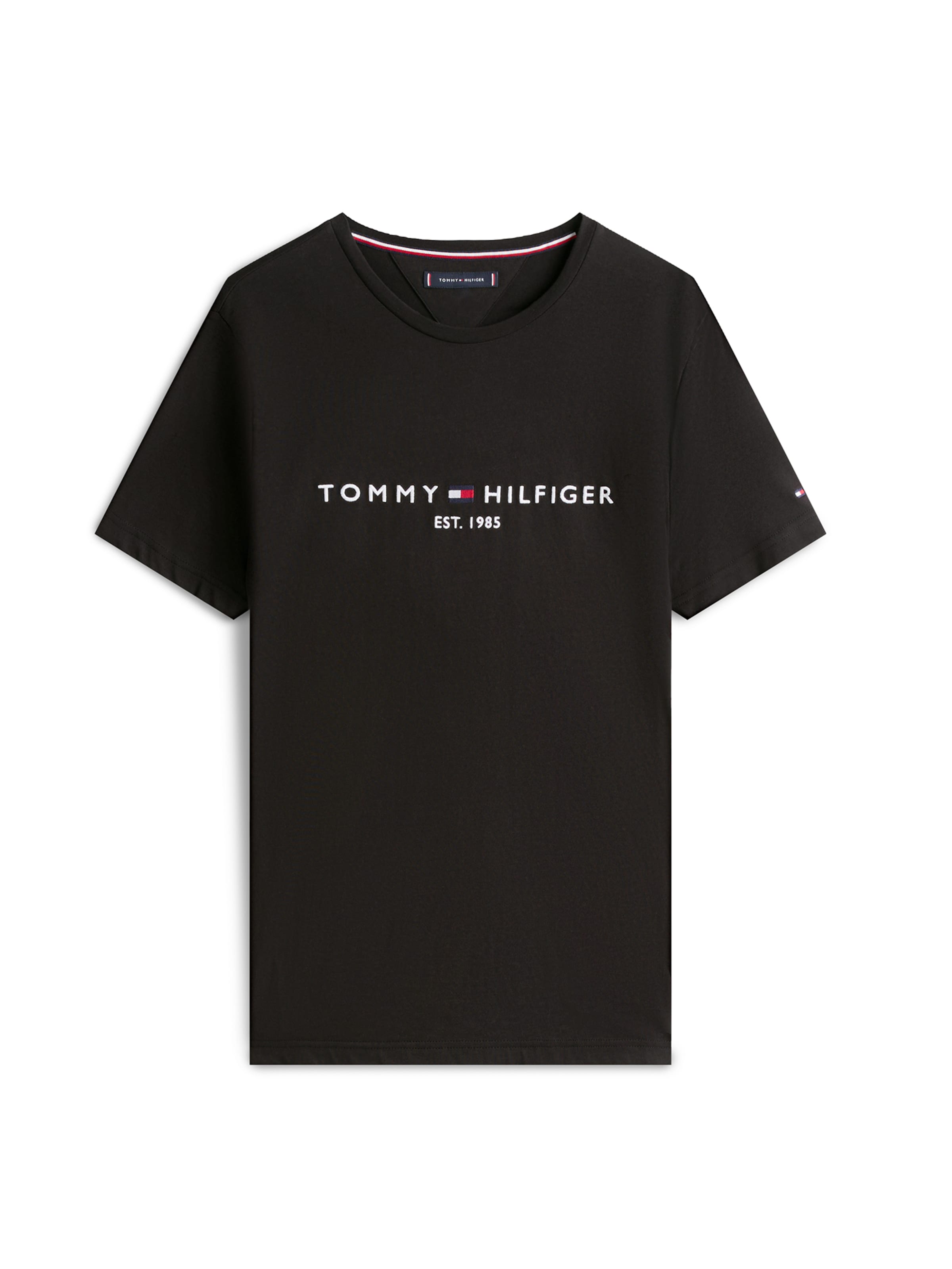 TOMMY HILFIGER Klasický střih Tričko – černá: přední strana