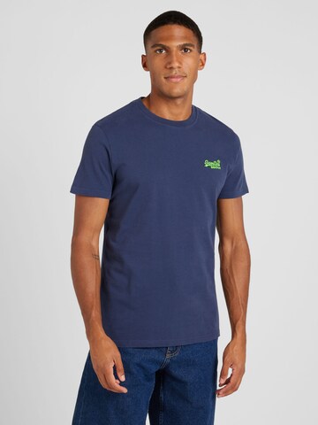 Superdry Shirt 'Essential' in Blauw: voorkant