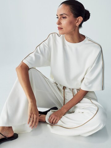 Willa Wide leg Byxa 'Brenna' i vit