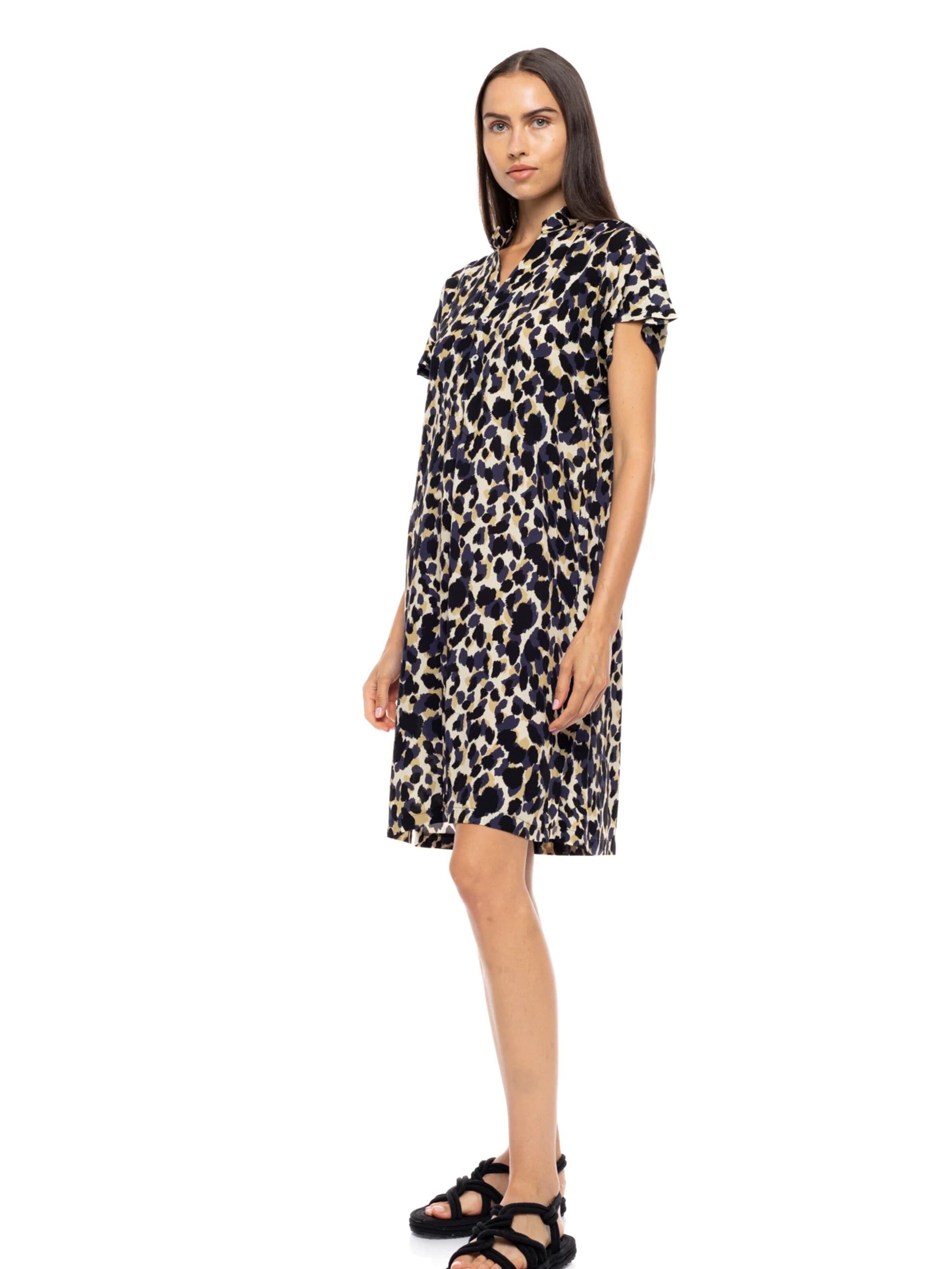 Pink Label Blusenkleid 'BEACHWEAR YELLOW LEOPARD'‌‌‌‌ in Mischfarben