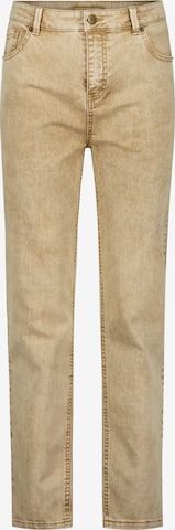 October Slimfit Broek in Beige: voorkant