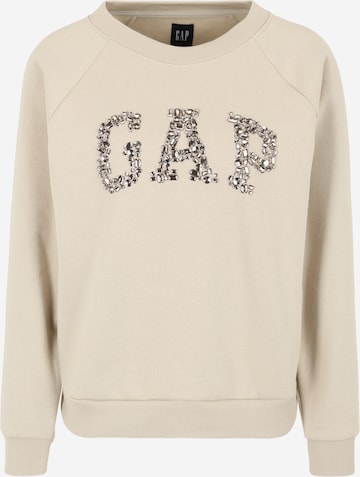 Sweat-shirt Gap Petite en beige : devant