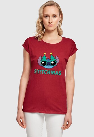 T-shirt 'Lilo And Stitch - Stitchmas Glasses' ABSOLUTE CULT en rouge : devant