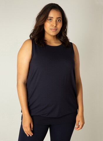 BASE LEVEL CURVY Top 'Yasmina' in Blau: Vorderseite