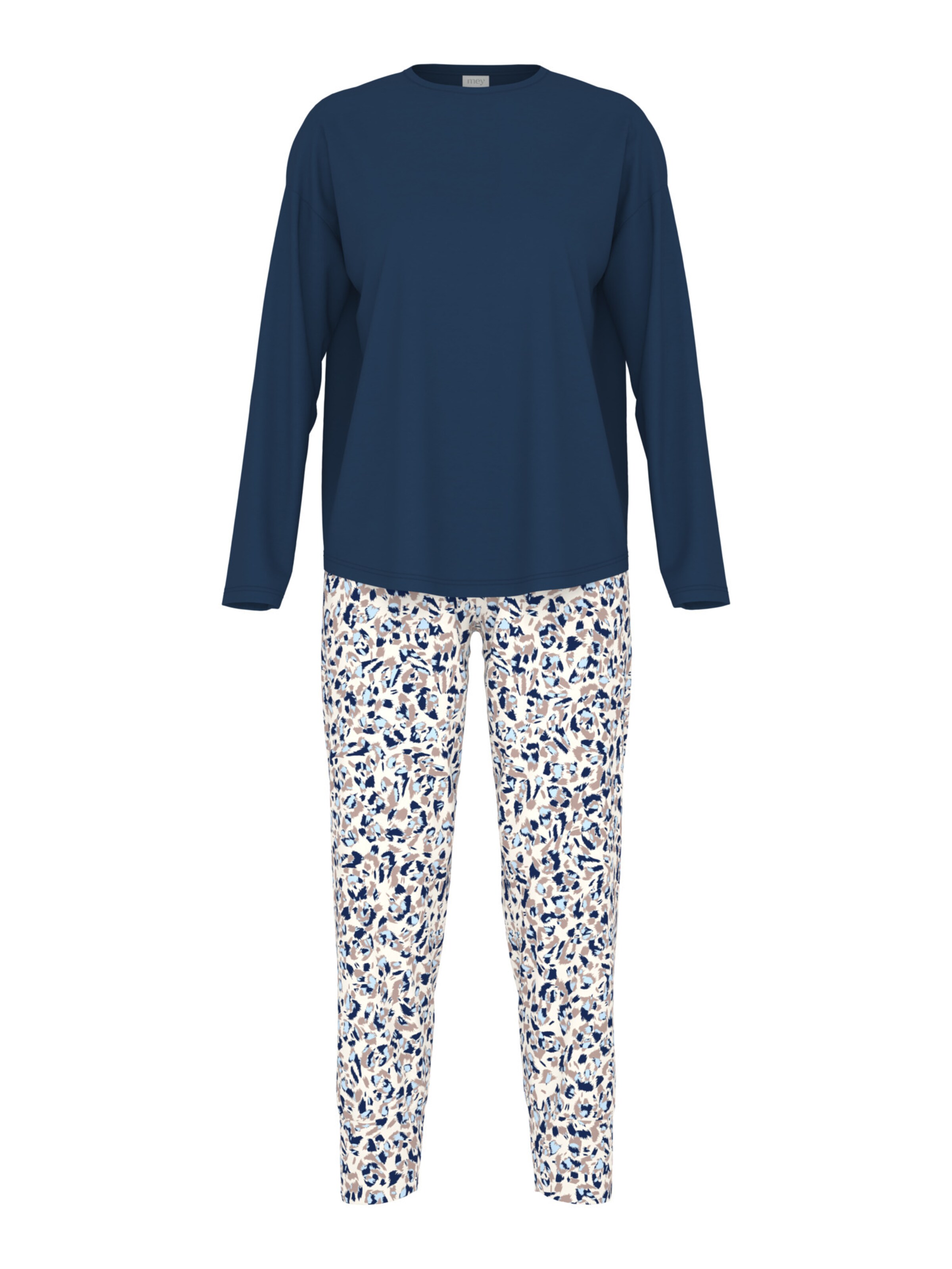 Mey Pyjama 'Soft Leo' in Blauw: voorkant