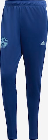 ADIDAS SPORTSWEAR Regular Workout Pants 'FC Schalke 04' in Blue: front