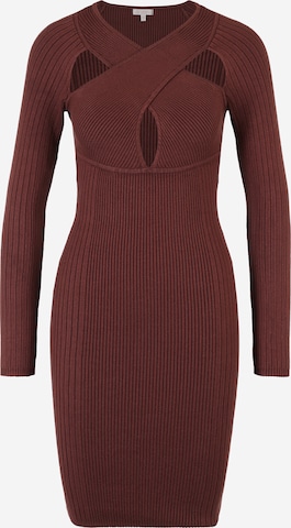 GUESS Knitted dress 'ELSIE' in Brown: front