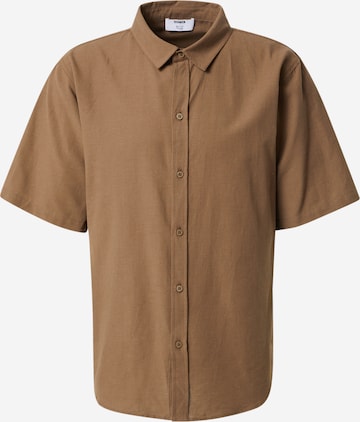 ABOUT YOU x Kevin Trapp Regular fit Button Up Shirt 'Dave' in Brown: front