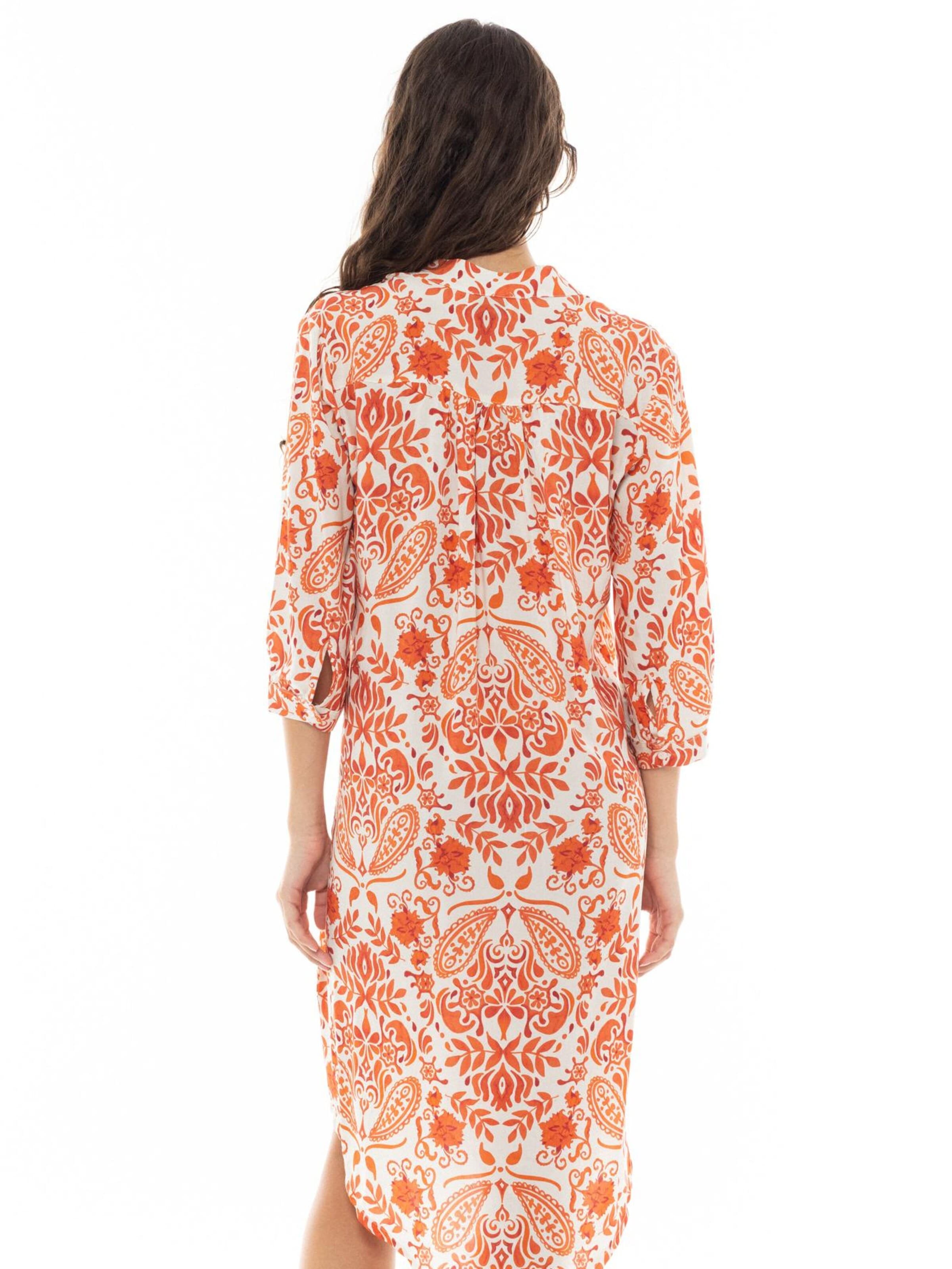 Pink Label - Vestido de verão 'BEACHWEAR ORANGE FLOWER' em laranja