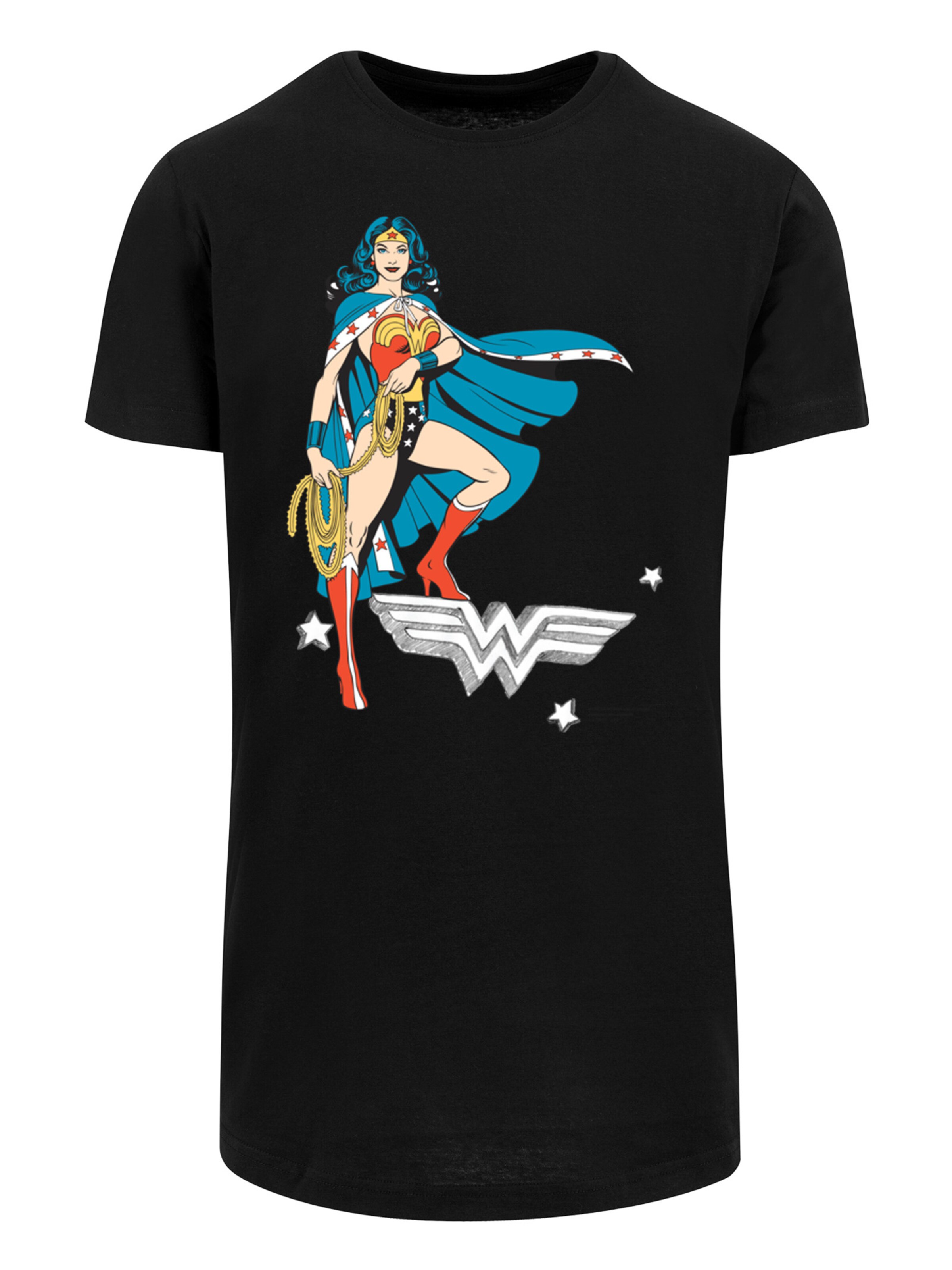 F4NT4STIC T-Shirt 'DC Comics Wonder Woman Standing Logo' in Schwarz: Vorderseite