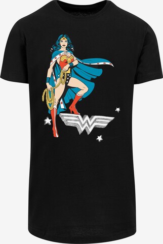 Maglietta 'DC Comics Wonder Woman Standing Logo' di F4NT4STIC in nero: frontale