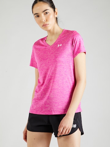 UNDER ARMOUR Λειτουργικό μπλουζάκι 'Twist' σε ροζ
