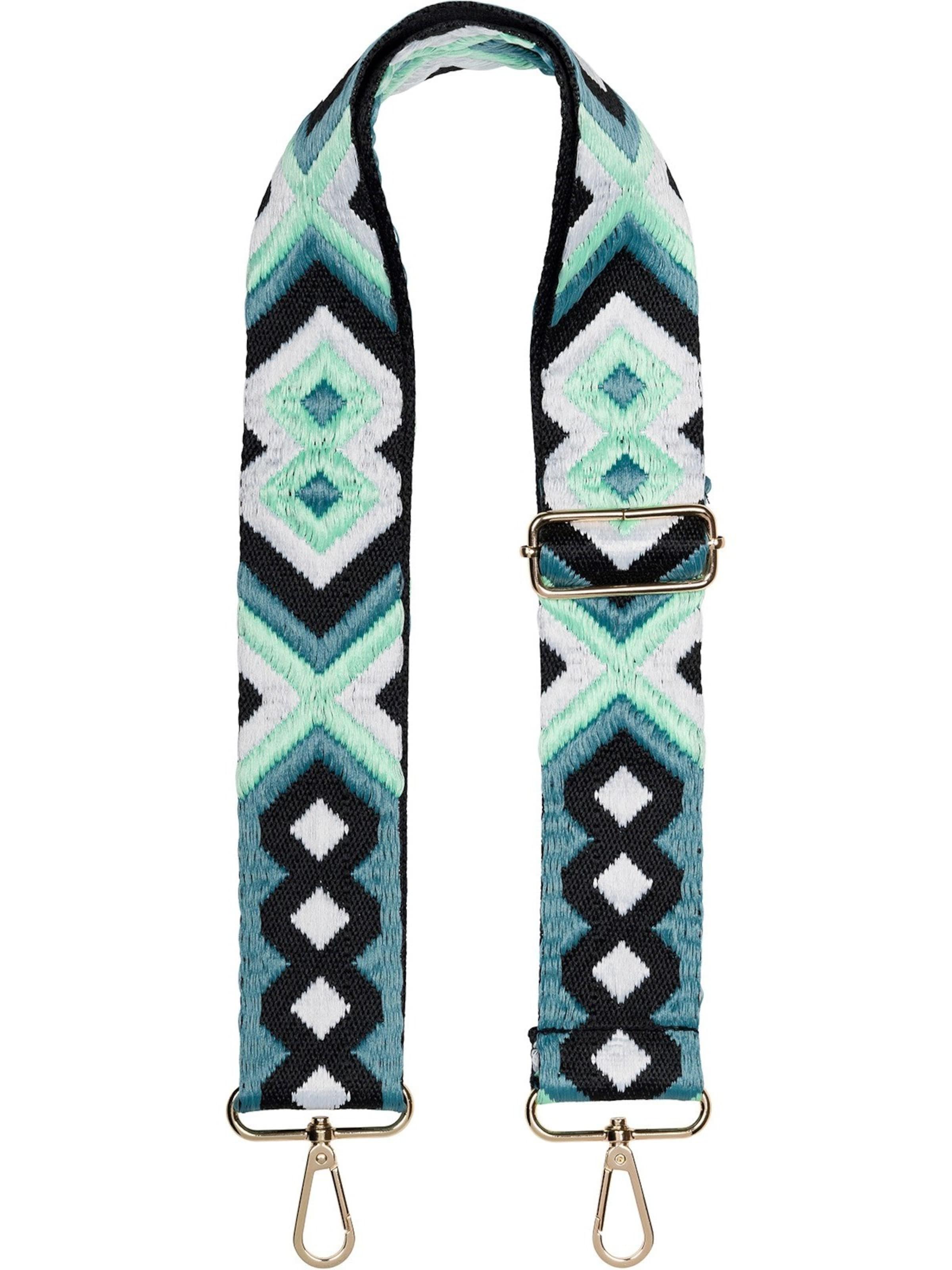 styleBREAKER Taschenzubehör 'Wechsel Taschengurt Ethno Muster bunt'‌‌‌ in Grün: Vorderseite