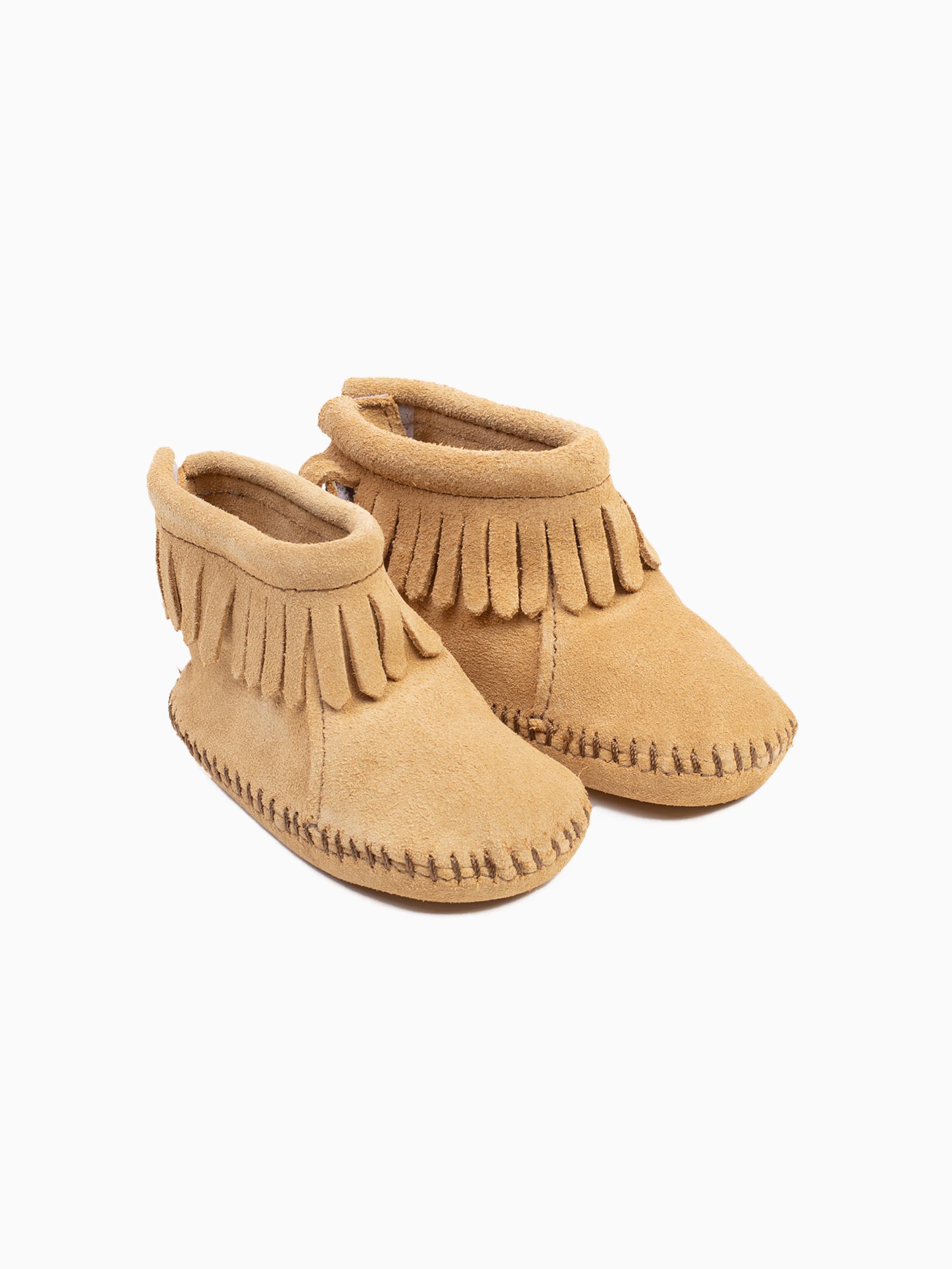 Minnetonka Sko til de første spæde skridt 'Back Flap' i brun