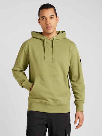 Sweat-shirt Calvin Klein Jeans en vert : devant