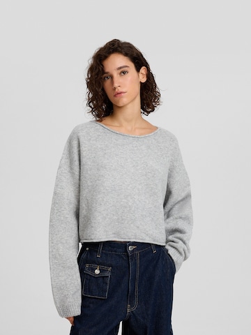 Bershka Sweater in Grey: front