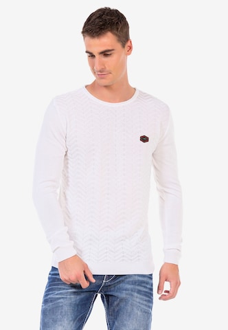 CIPO & BAXX Sweater in White: front