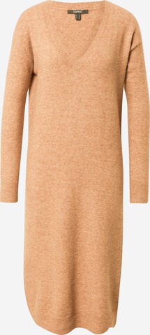 ESPRIT Gebreide jurk in Beige: voorkant