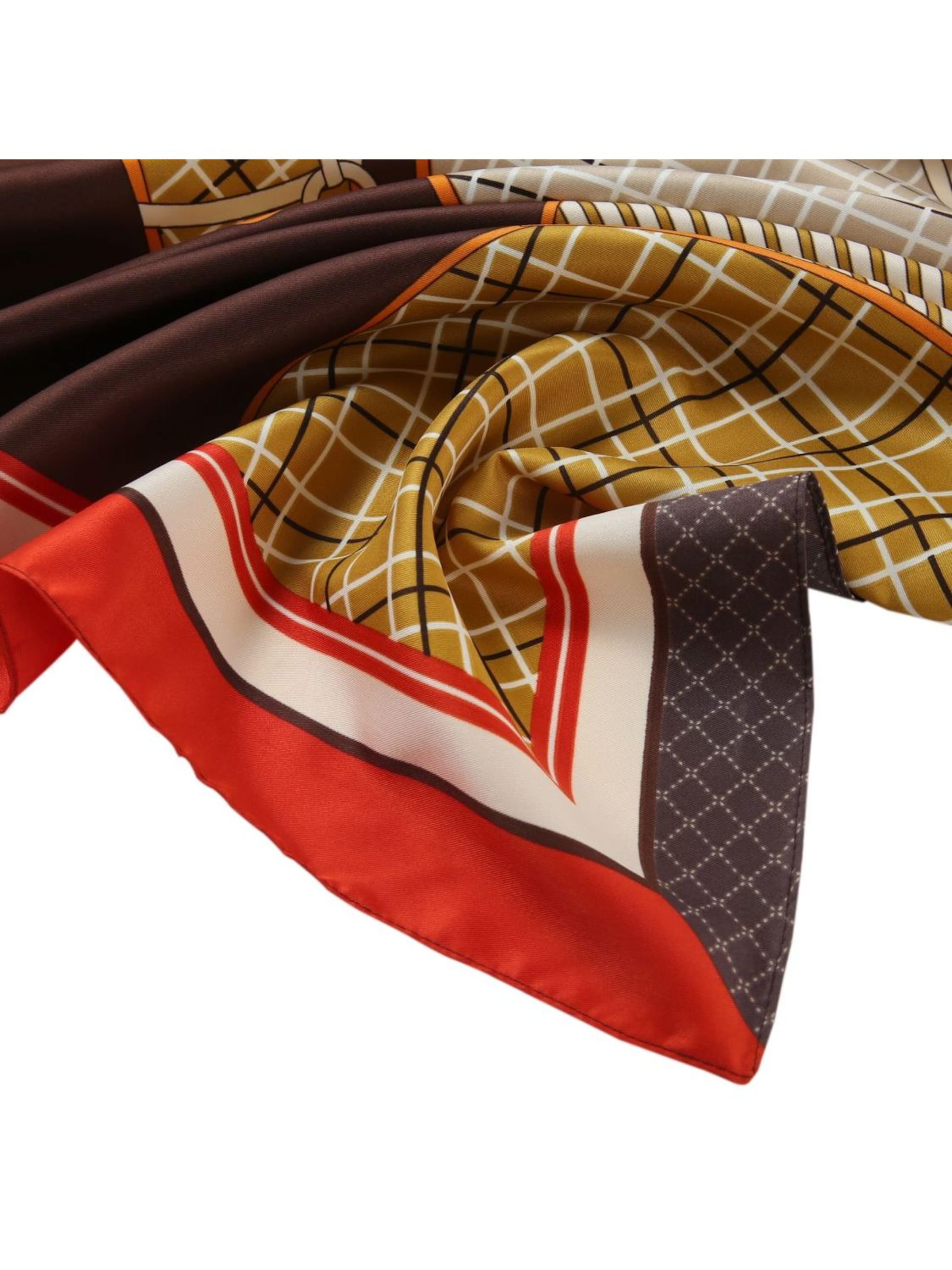 Sciarpa 'Grand carré de Soie Eleganthorse Zoé' di alberto cabale in marrone