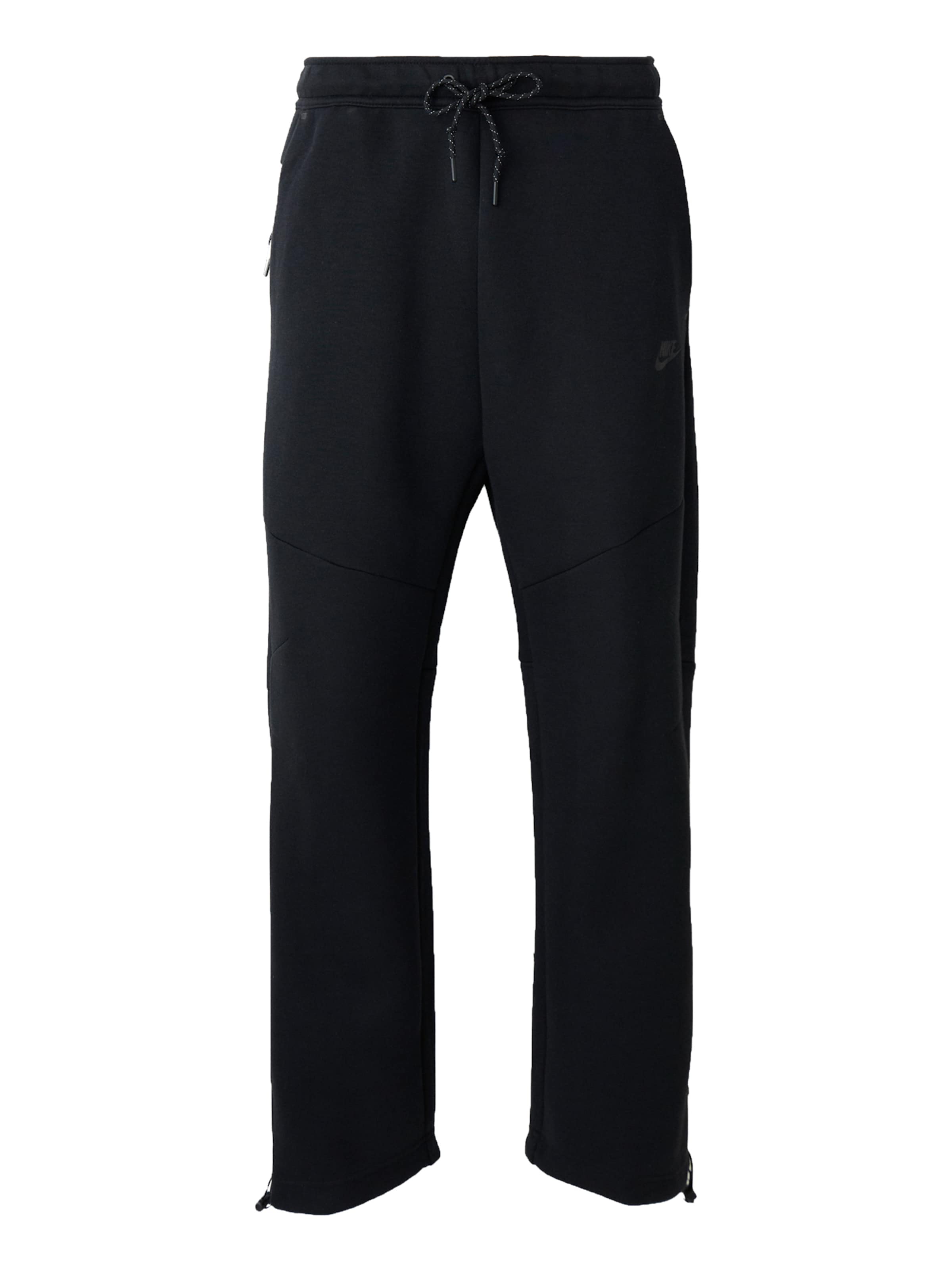 melns Nike Sportswear Standarta Bikses 'Tech Flc': no priekšpuses