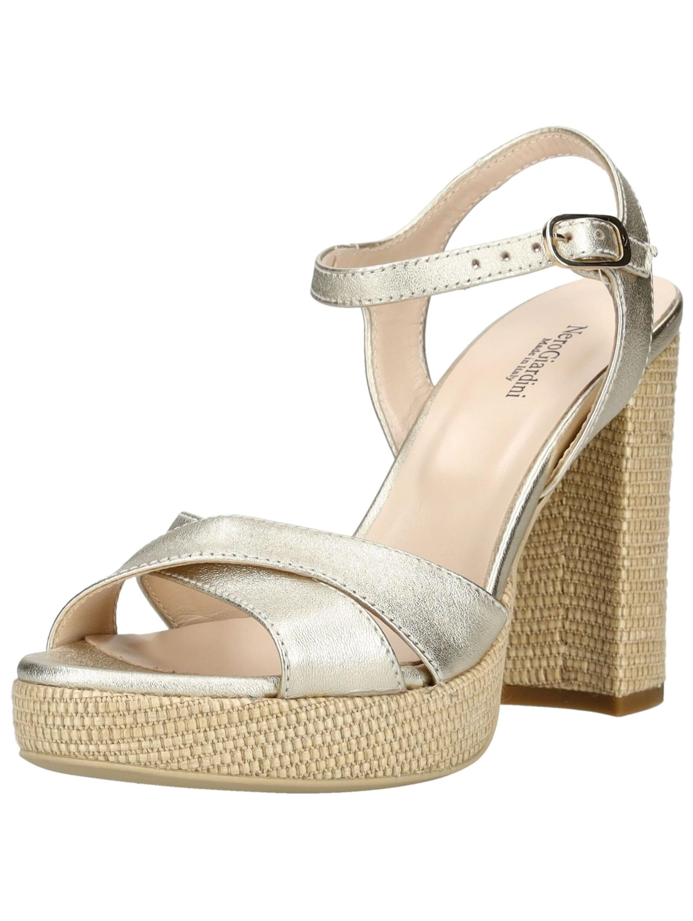 Nero Giardini Sandalen met riem in Goud: voorkant