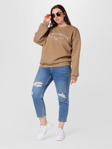 Gina Tricot Curve Sweatshirt 'Riley' in Braun