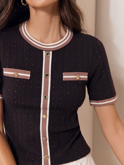Pulover pe XS Lipsy pe albastru noapte / maro / alb, Vizualizare produs