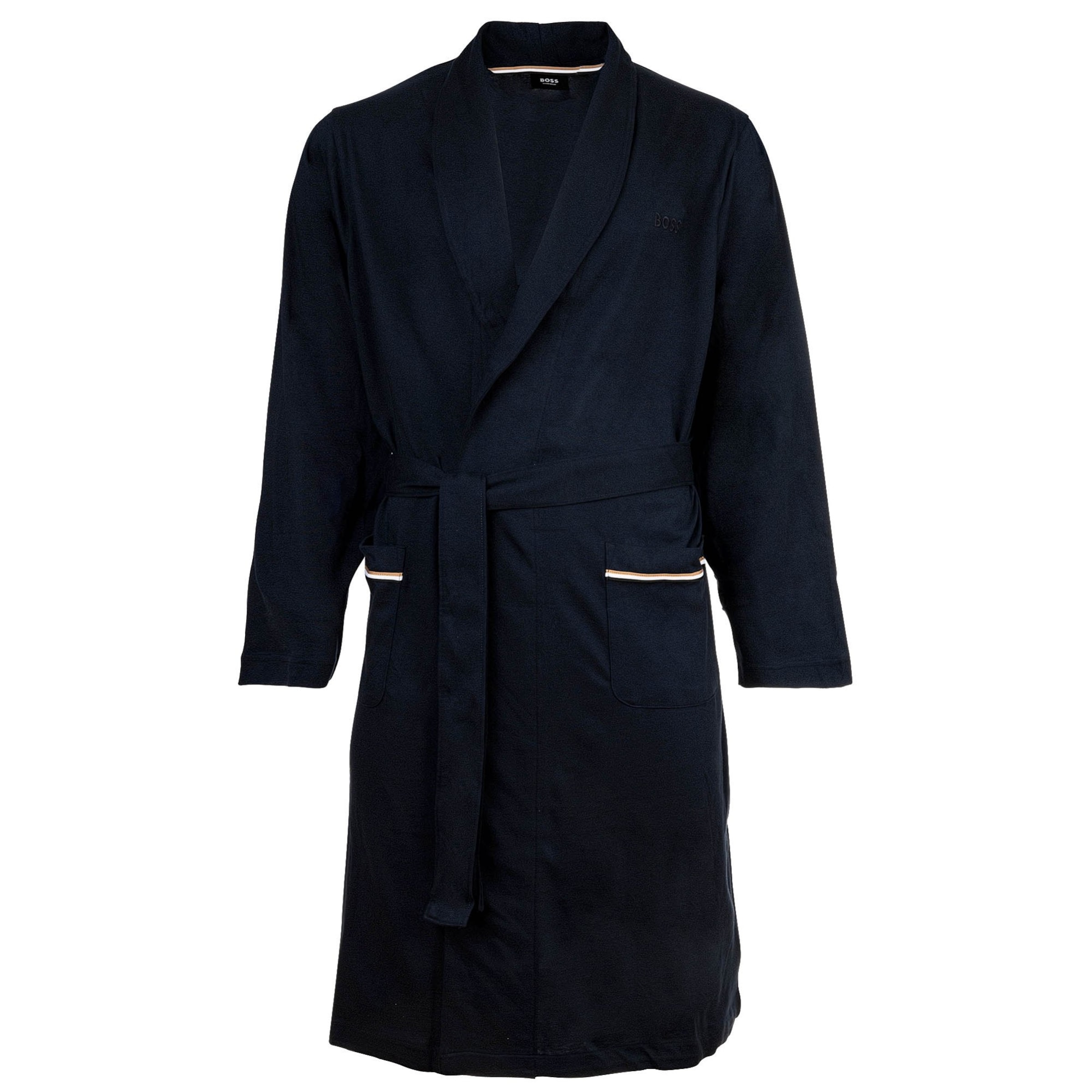 BOSS Long Bathrobe in Blue: front