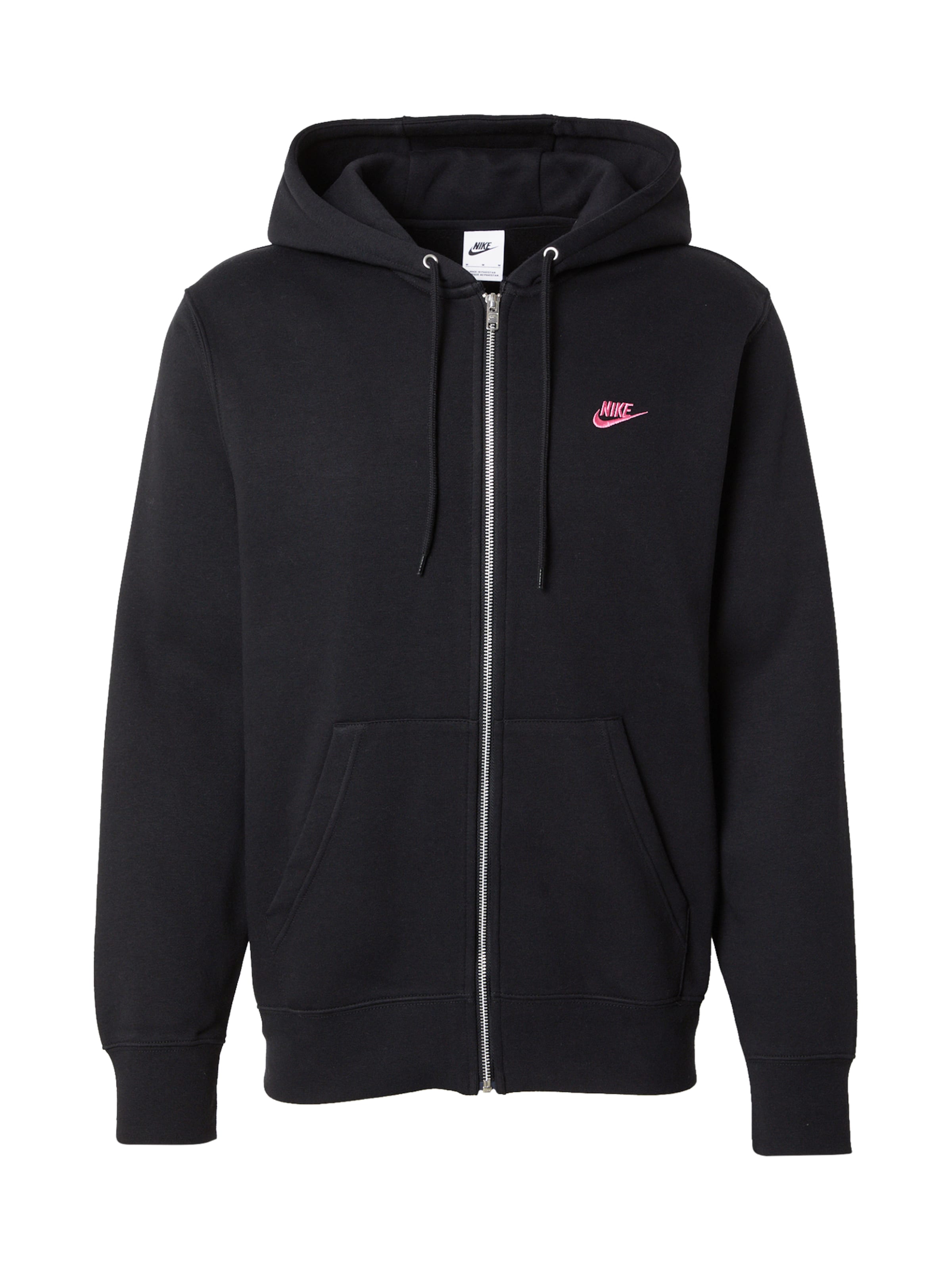 Nike Sportswear Ζακέτα φούτερ 'CLUB' σε μαύρο: μπροστά