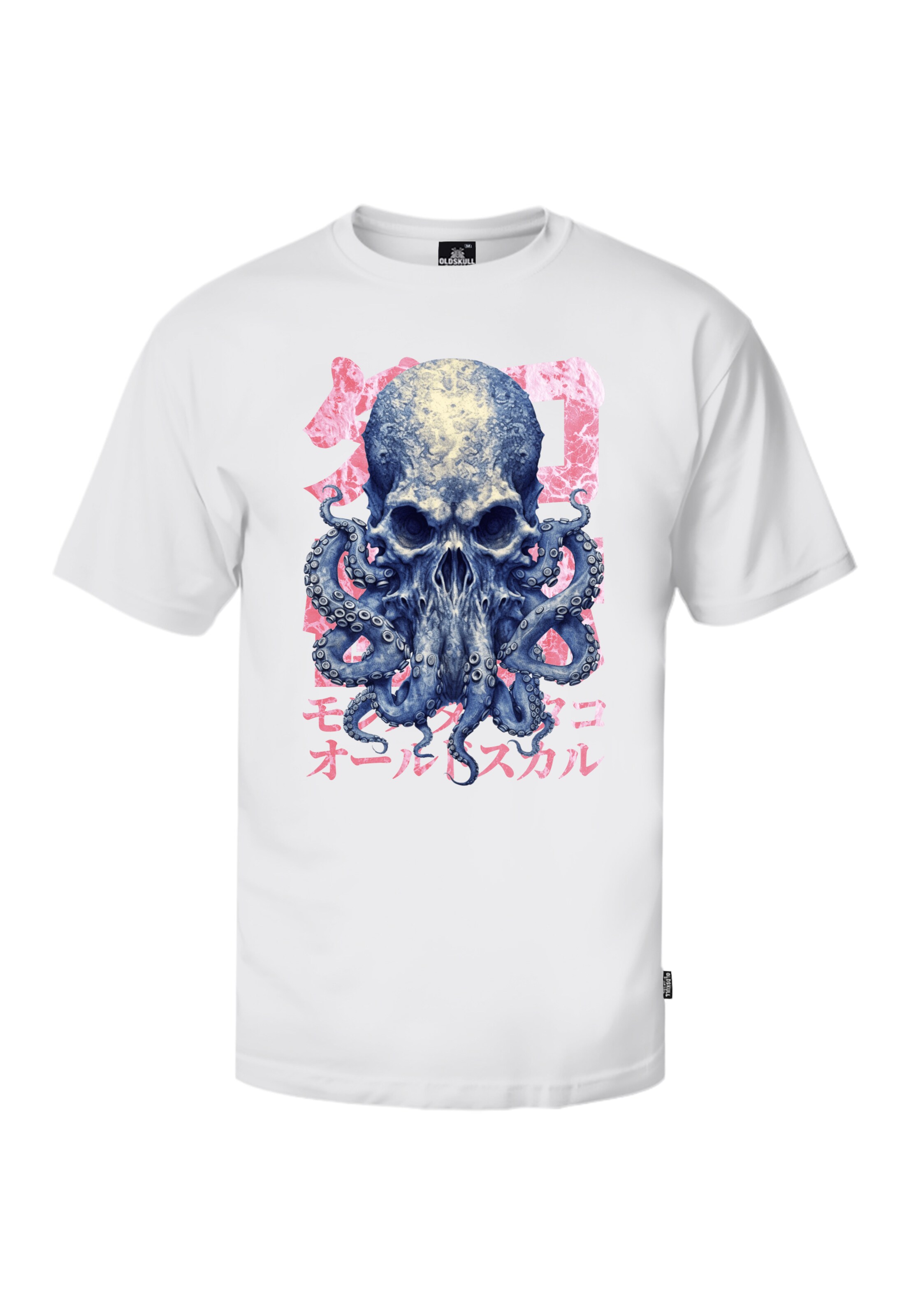 Oldskull Shirt 'Xtreme Octo Skull' in Wit: voorkant