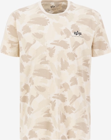 Coupe regular T-Shirt ALPHA INDUSTRIES en beige : devant