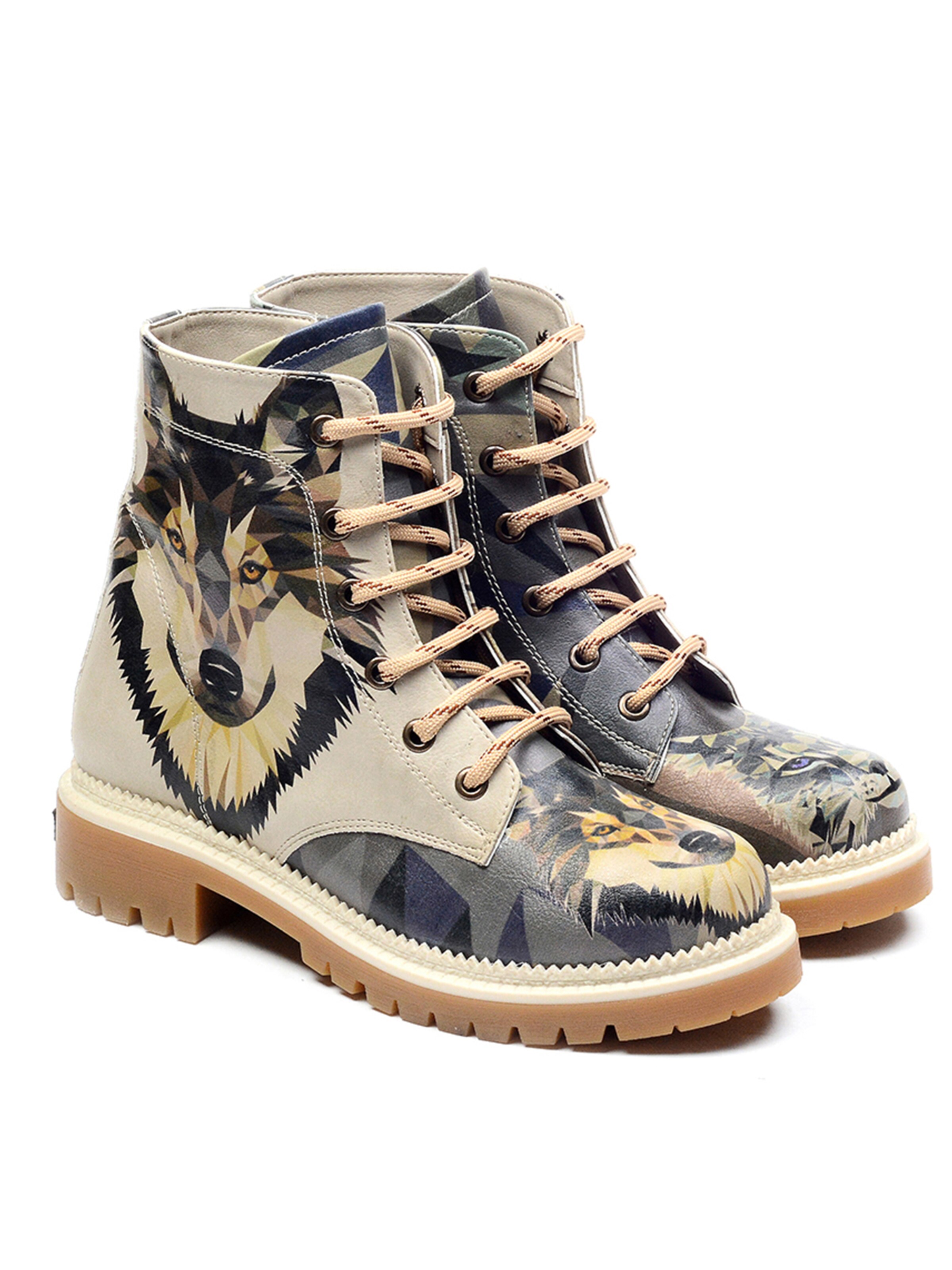 Bottes à lacets 'Women's Goby ankle boots NJR121' Goby en beige
