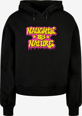 Merchcode Sweatshirt 'Naughty By Nature - Neon Drop' in Black: front