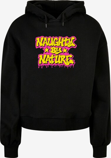 Merchcode Sweatshirt 'Naughty By Nature - Neon Drop' in gelb / neonpink / schwarz, Produktansicht