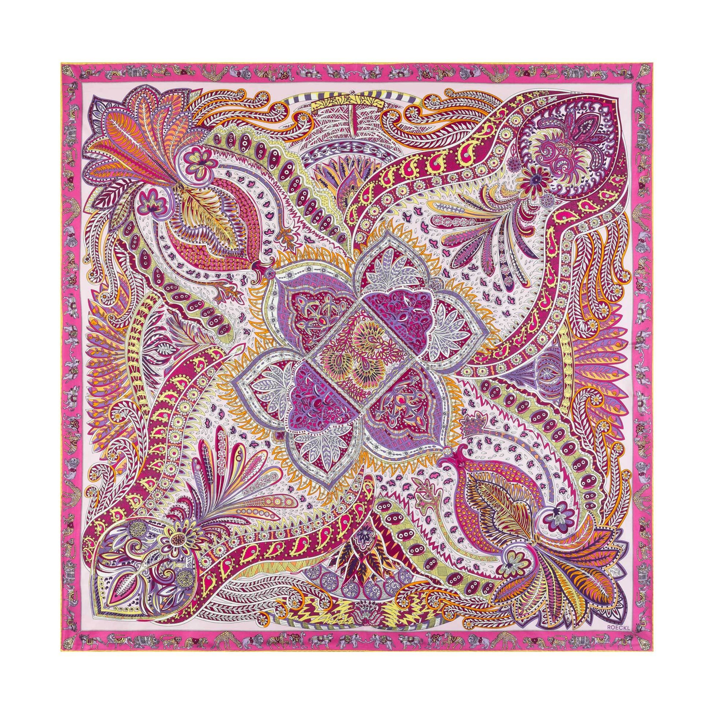Foulard 'VIBRANT PAISLEY' di Roeckl in rosa: frontale