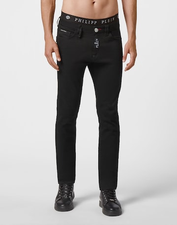 Philipp Plein Slimfit Jeans in Schwarz: Vorderseite