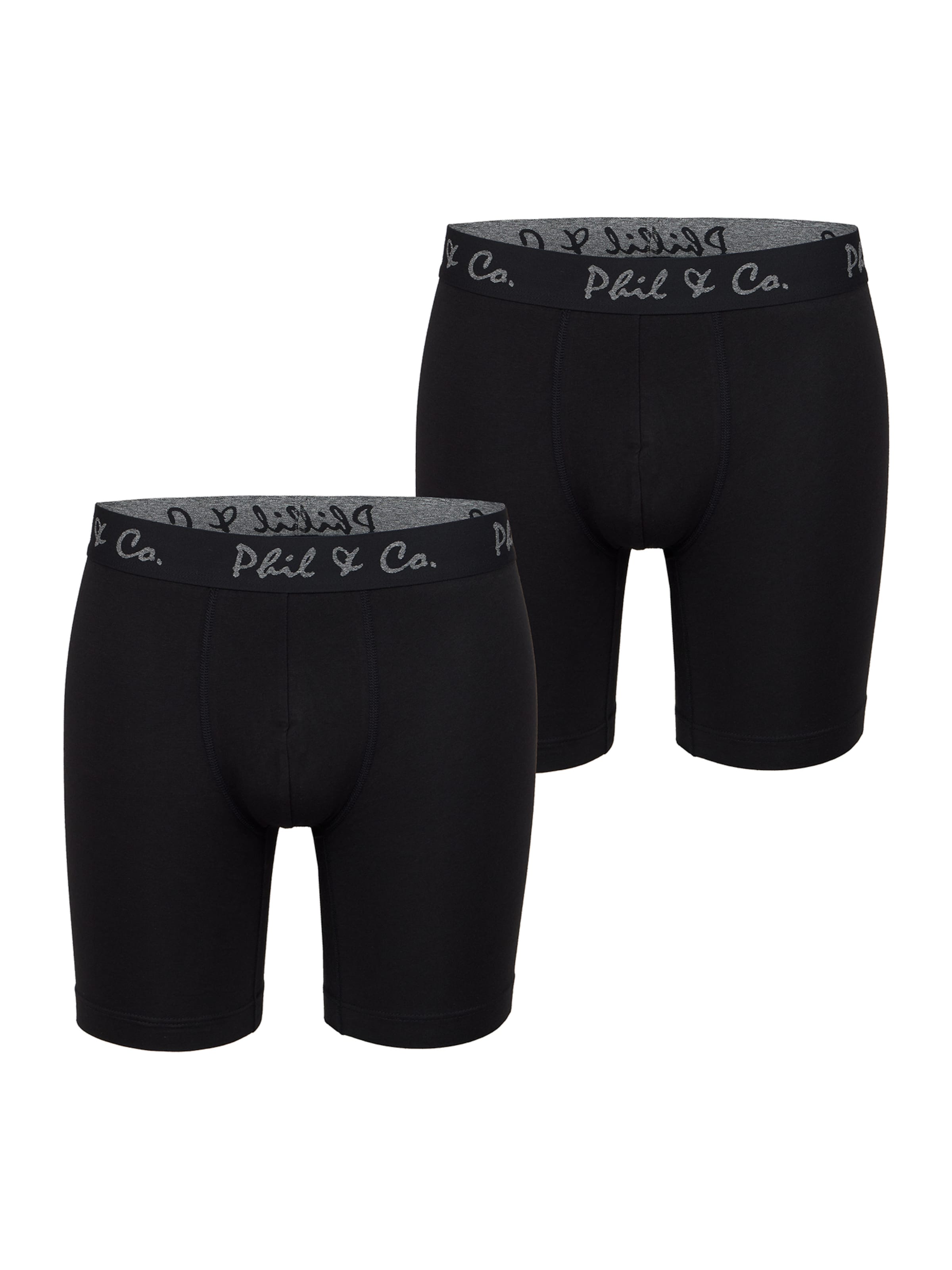 Boxers ' Long Boxer Briefs ' Phil & Co. Berlin en noir : devant