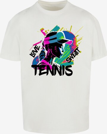 Merchcode T-Shirt 'Tennis Love, Sweat' in Weiß: predná strana
