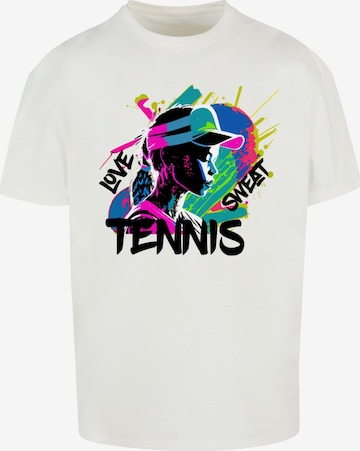 Merchcode T-Shirt 'Tennis Love, Sweat' in Weiß: predná strana