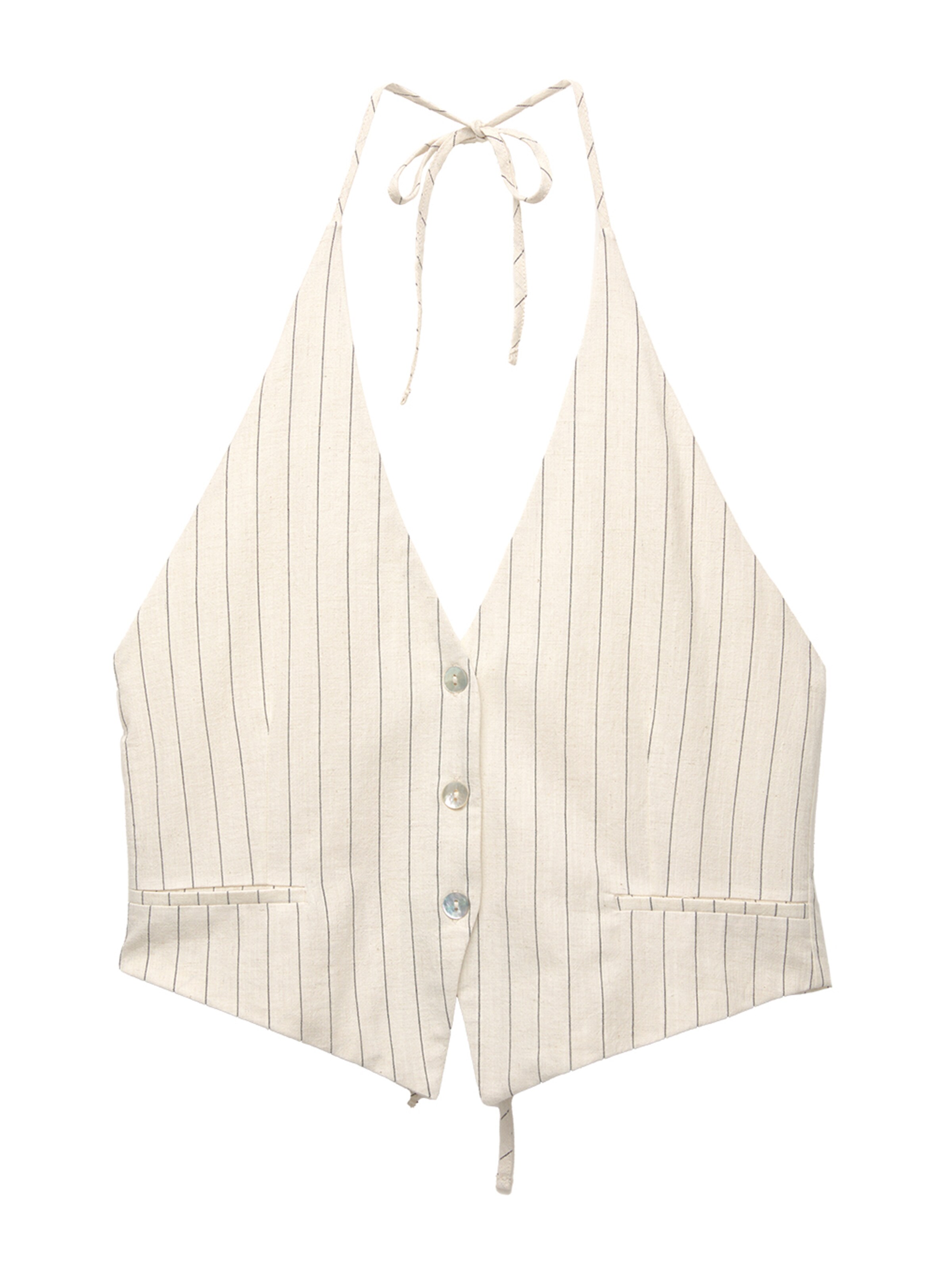 Pull&Bear Kamizelka do garnituru w kolorze beżowy: przód