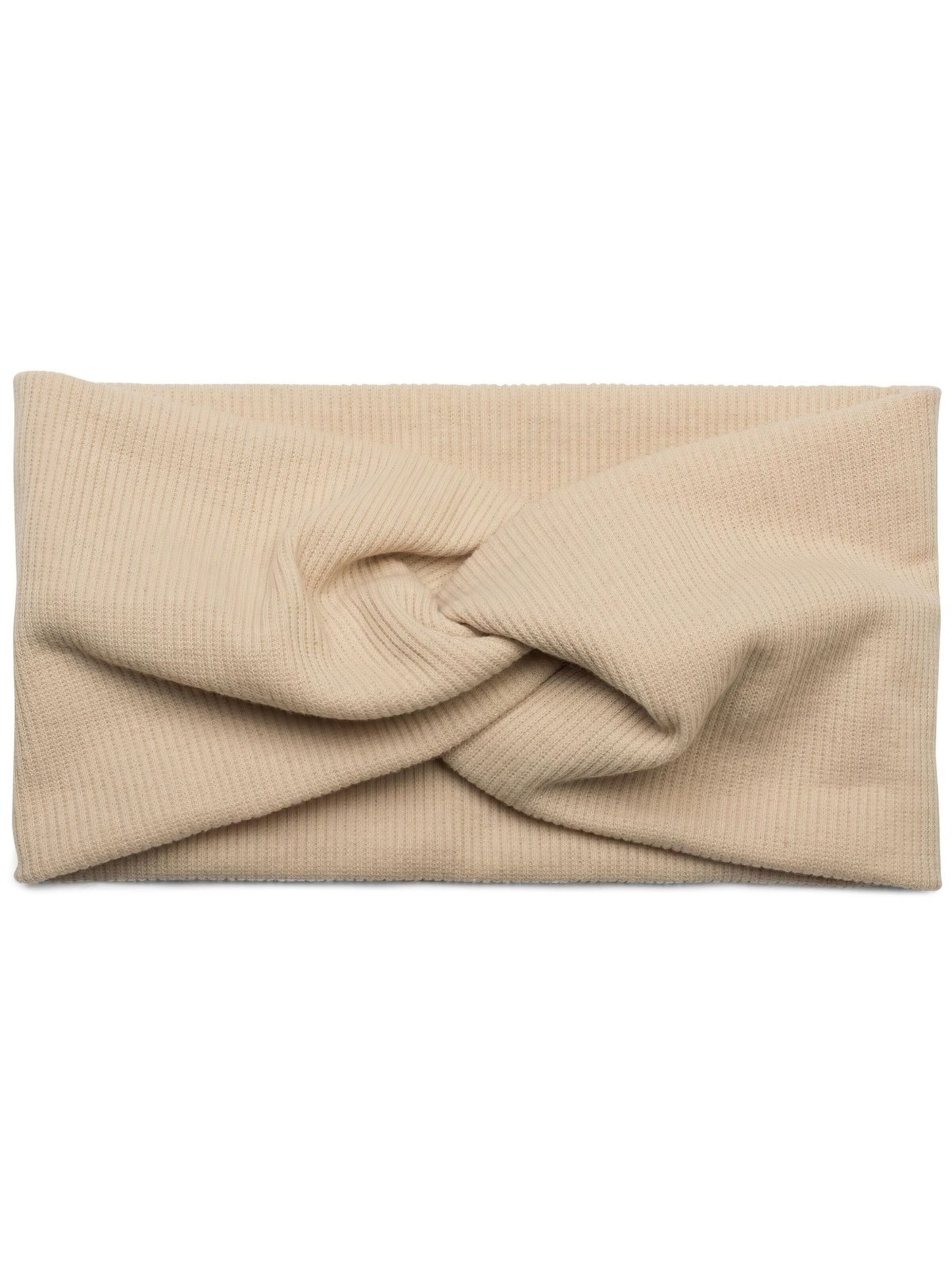 styleBREAKER Haarschmuck 'Feinripp Haarband gedreht'‌‌‌‌‌ in Beige: Vorderseite