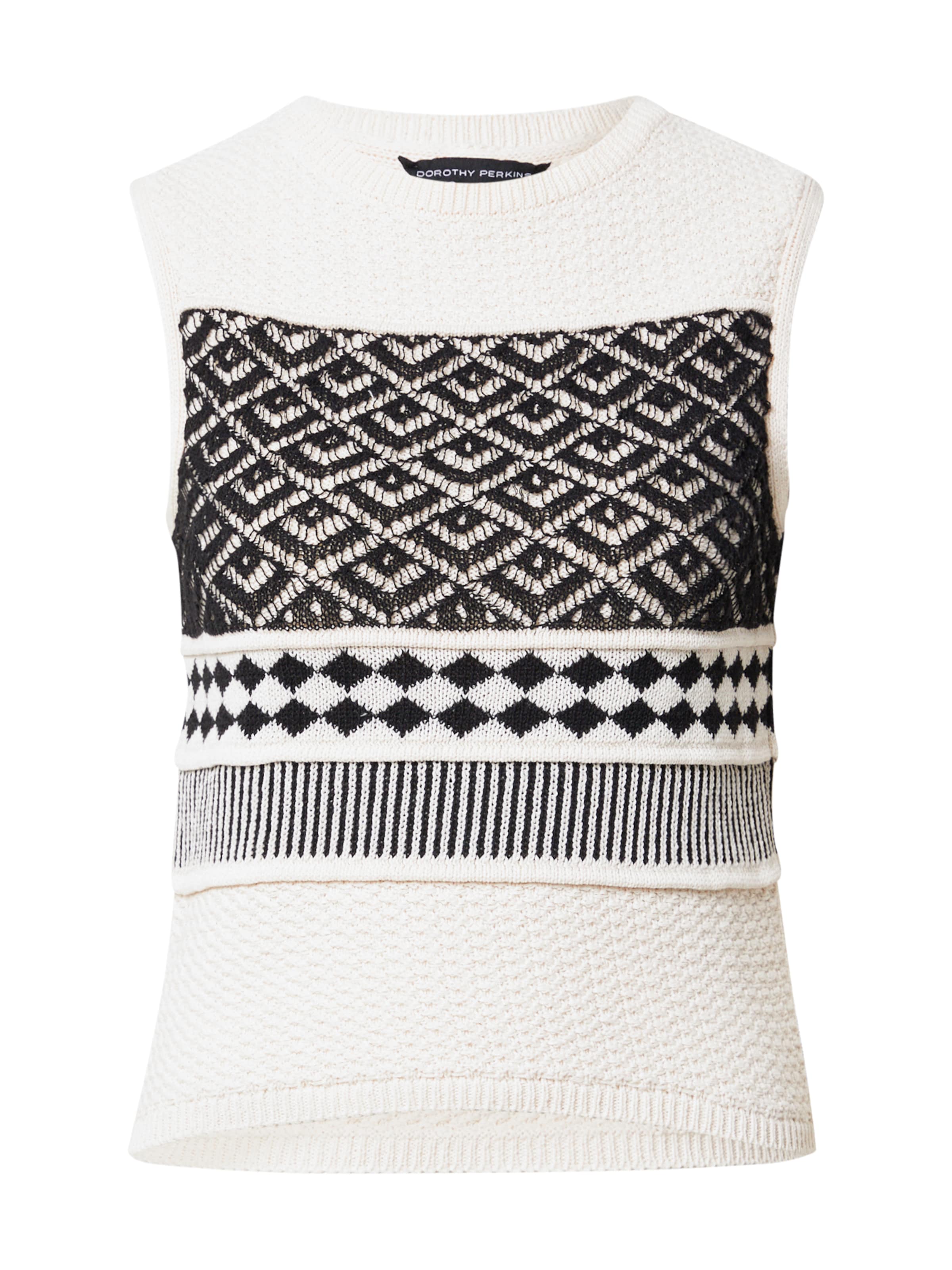 Dorothy Perkins Плетен топ в бяло: отпред