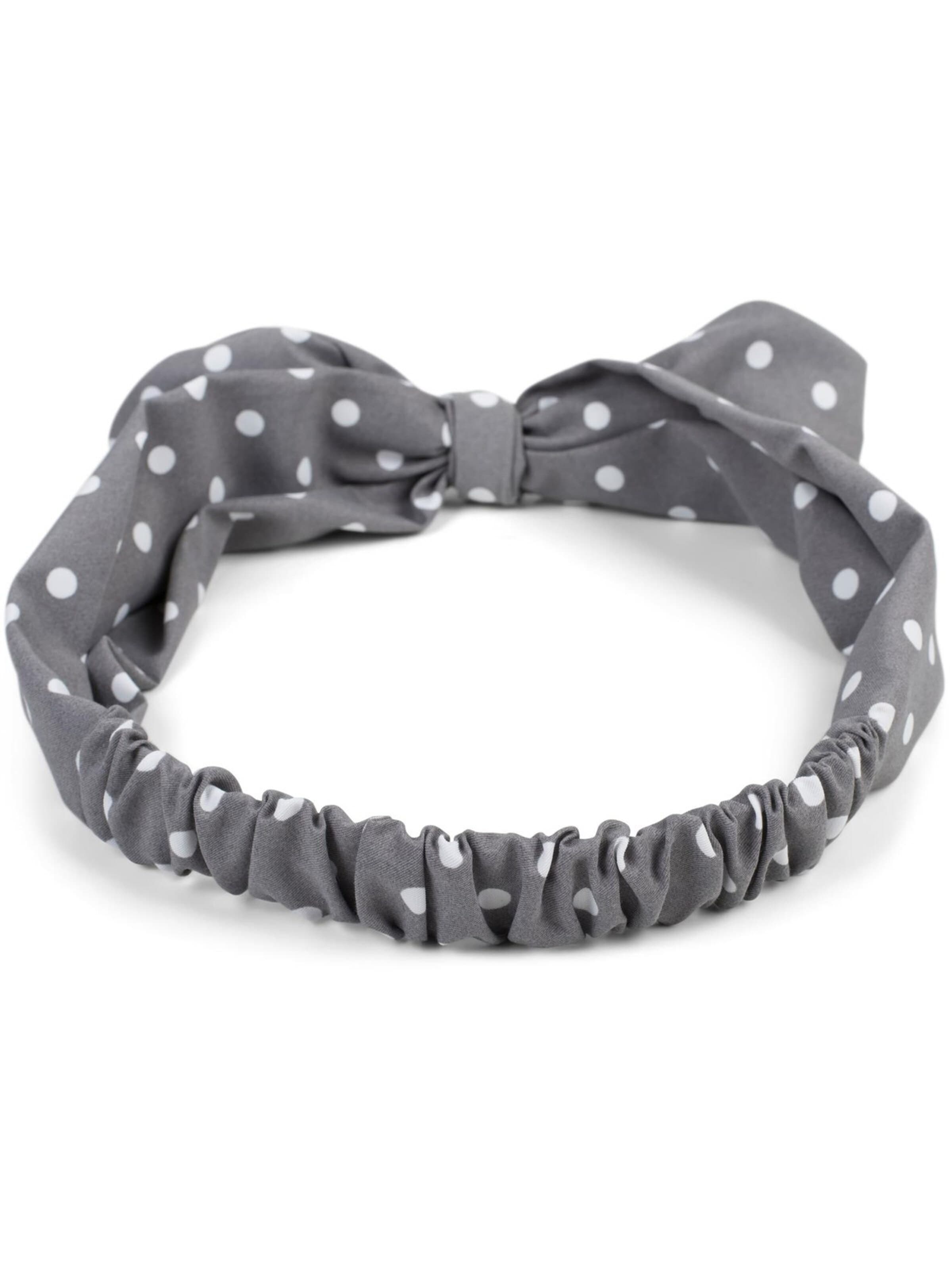 styleBREAKER Haarschmuck 'Haarband mit Punkte Muster und Schleife'‌‌‌‌‌‌‌‌‌‌ in Grau