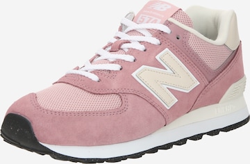 Baskets basses '574' new balance en rose : devant