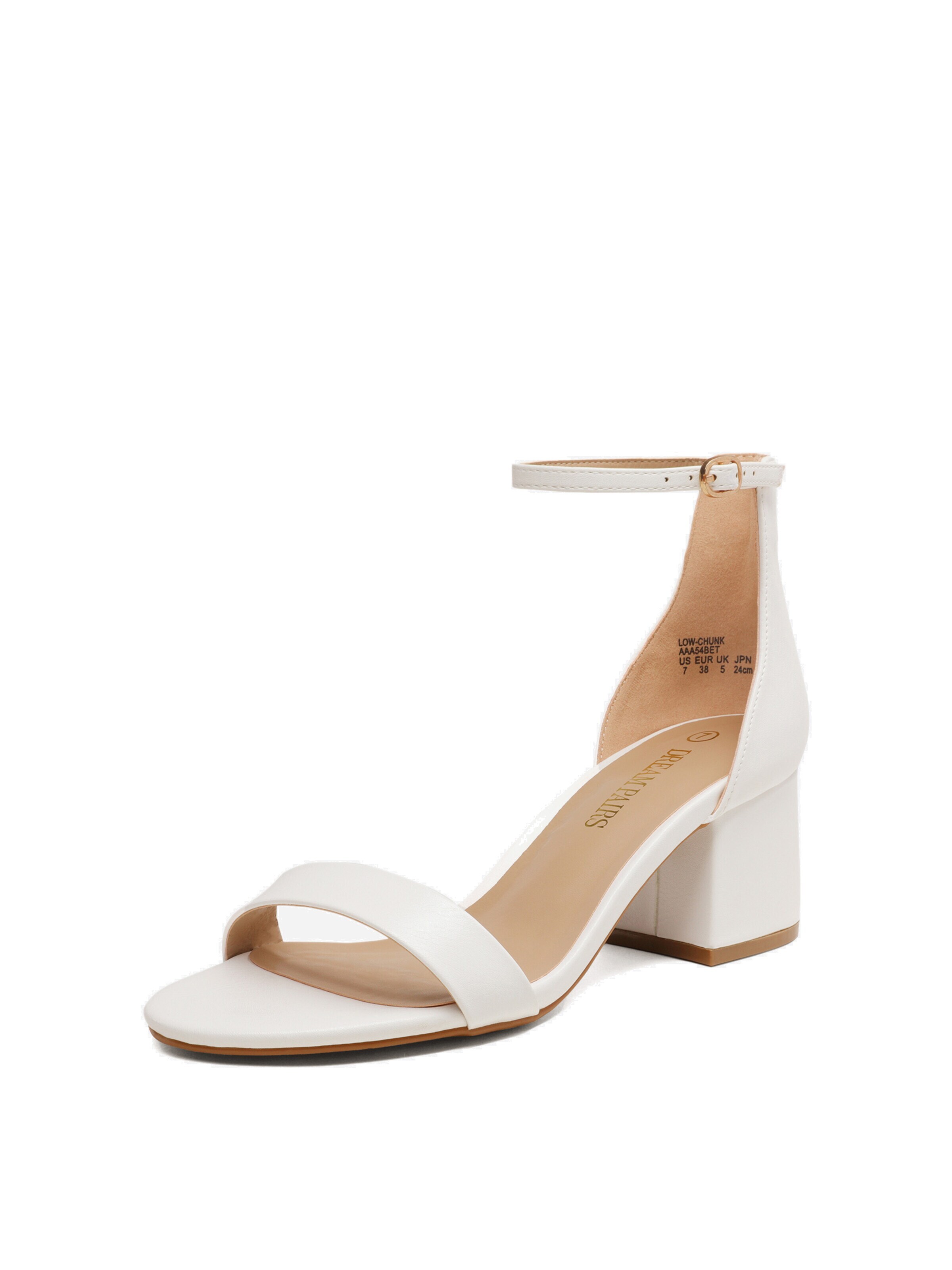 Dream Pairs Strap Sandals in White: front