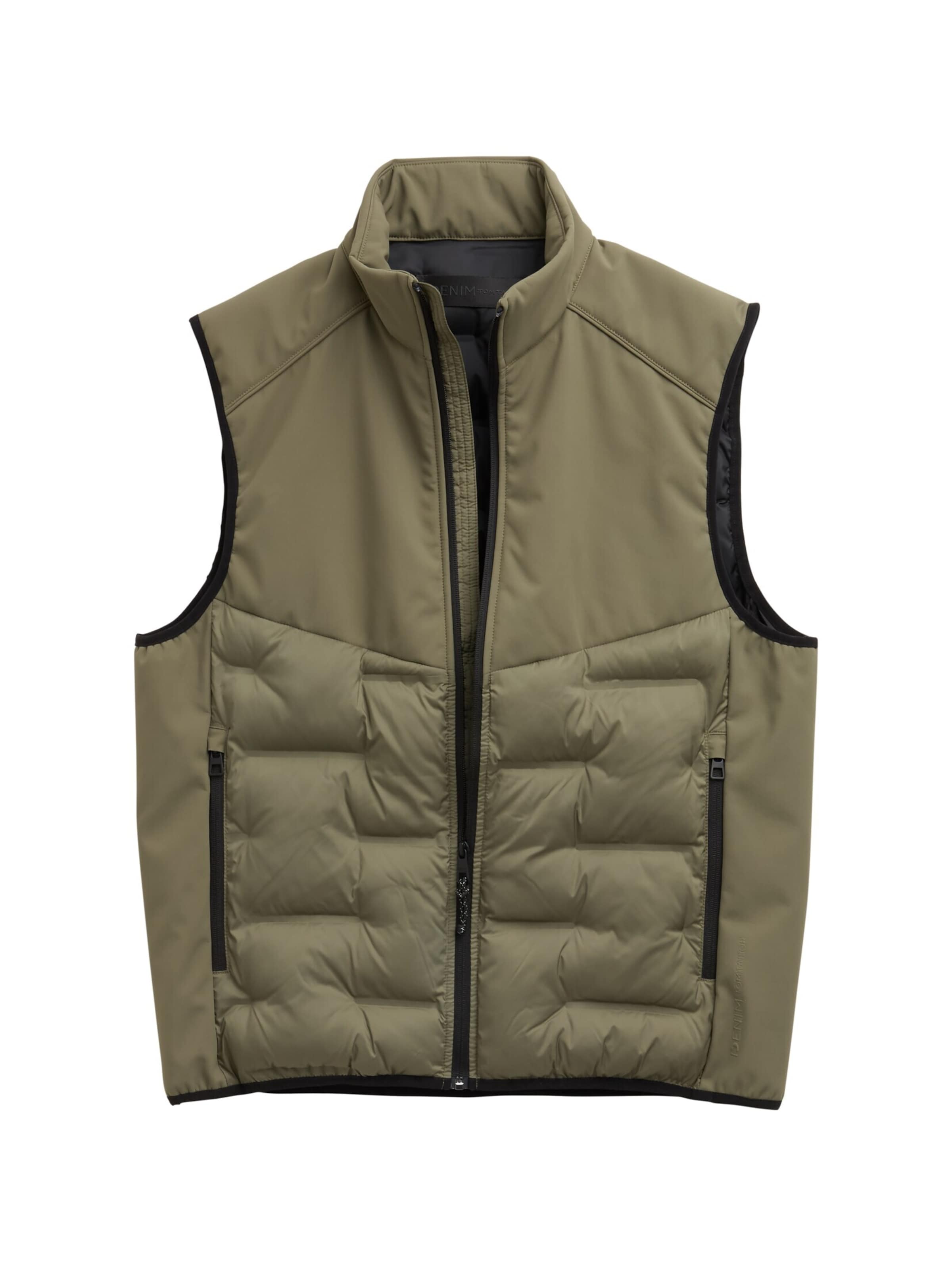 TOM TAILOR DENIM Bodywarmer in Groen: voorkant