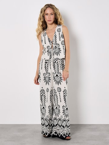 Apricot Wide Leg Hose in Grau: Vorderseite